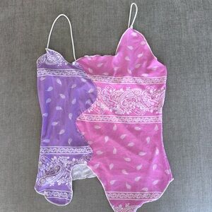 Pink and Purple Paisley Tank Top